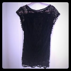 Black sheer lace cover-up